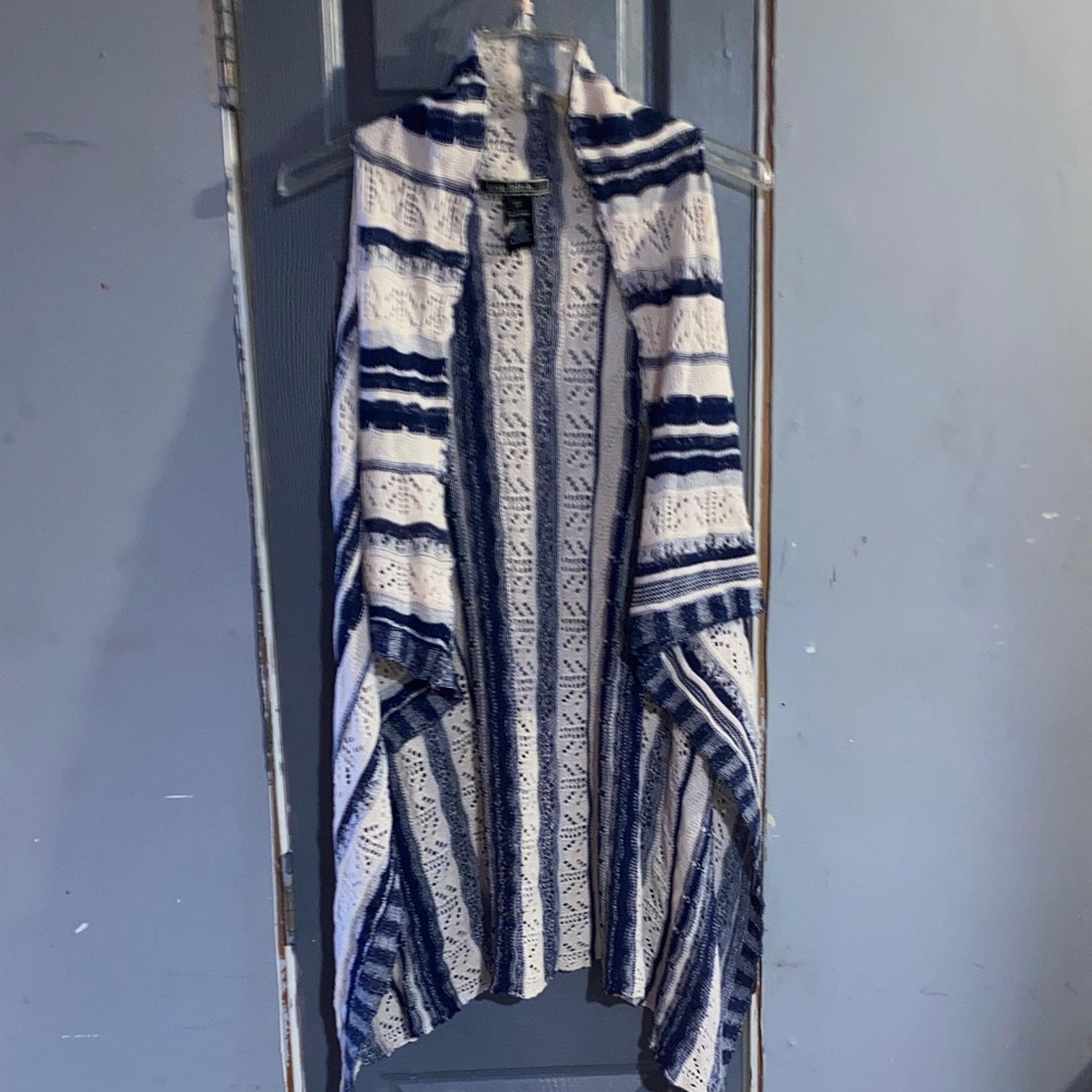 Love Stitch Navy and Cream Knit Cardigan